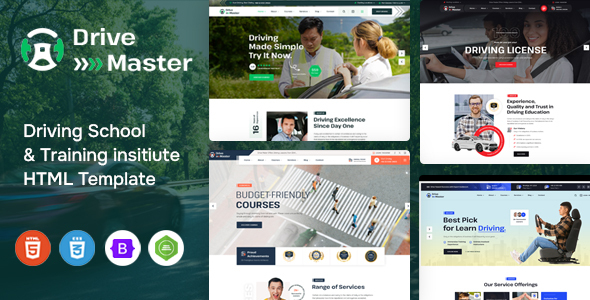 Drive Master – Driving School HTML Template – 0 Sold!