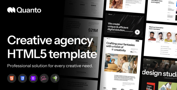 Quanto – Creative agency HTML5 template – 0 Sold!