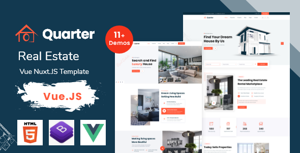 Quarter – Real Estate Vue Nuxt Js Template – 0 Sold!