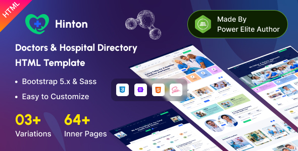 Hinton – Doctors & Hospital Directory HTML Template – 0 Sold!