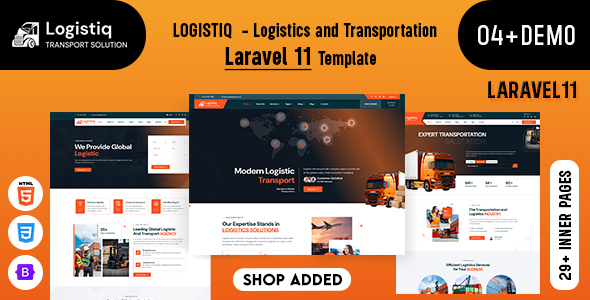 Logistiq – Logistics and Transportation Laravel Template – 0 Sold!