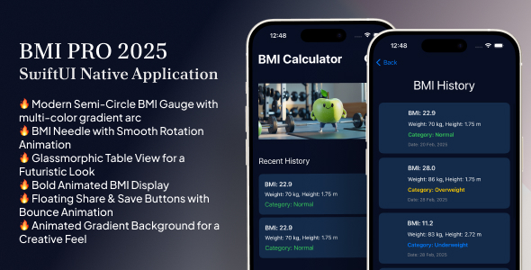 BMI Pro Calculator for iOS -SWIFTUI with Google Ads Supported