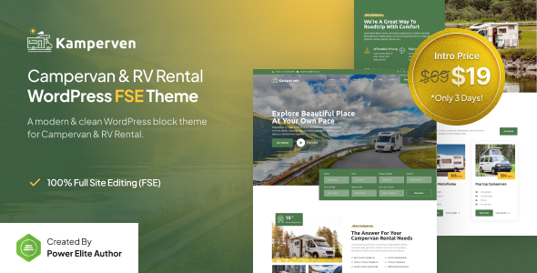 Kamperven – Campervan & RV Rental FSE WordPress Theme – 0 Sold!