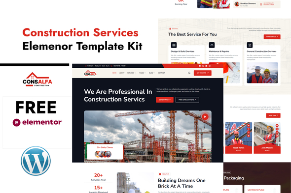 ConsAlfa – Construction Services Elemenor Template Kit – 0 Sold!