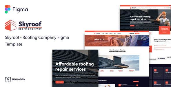 Skyroof – Roofing Company Figma Template – 0 Sold!