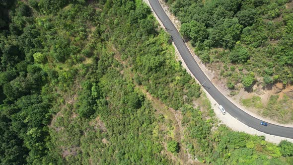 Aerial Mountain Road