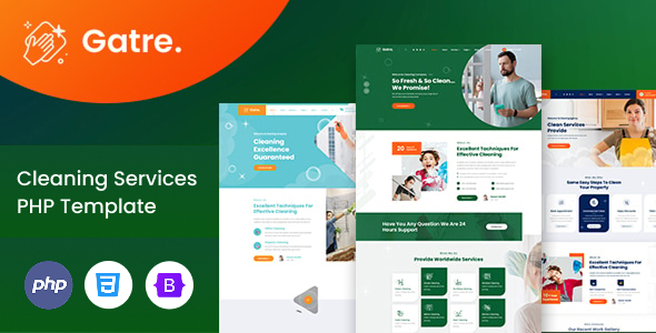 Gatre – Cleaning Services PHP Template – 0 Sold!