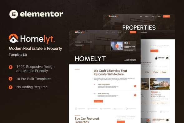 Homelyt – Modern Real Estate & Property Elementor Template Kit – 0 Sold!