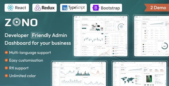 Zono – React JS Admin Dashboard Template – 0 Sold!