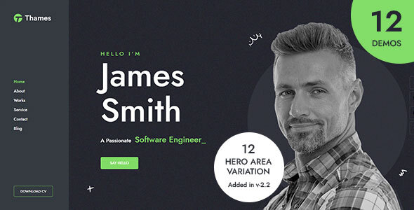 Thames - One Page Personal Portfolio Html Template