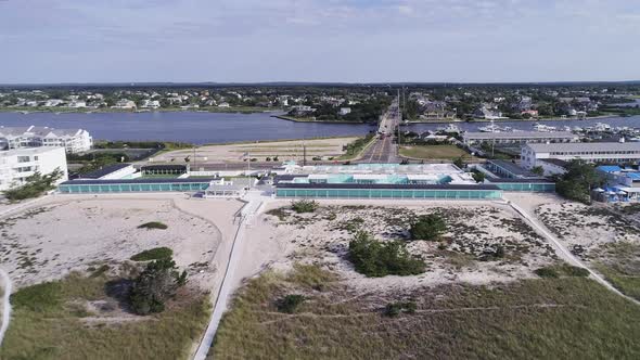 Flying Towards Swordfish Beach Club in Westhampton New York