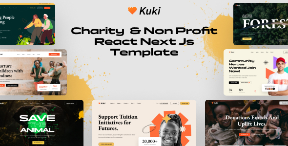 Kuki – Charity & Nonprofit React Next JS Template – 0 Sold!