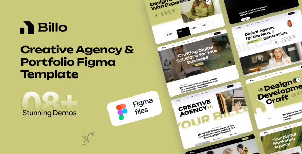 Billo – Creative Agency & Portfolio Figma Template – 0 Sold!