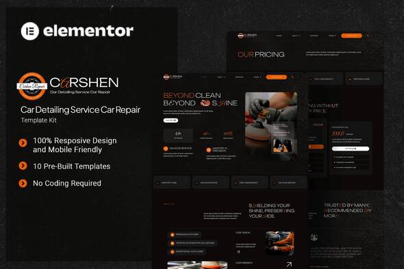 Carshen – Car Detailing Service Car Repair Elementor Template Kit – 0 Sold!