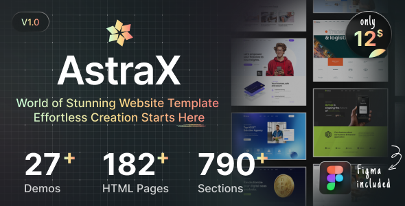 AstraX – The multipurpose HTML template – 0 Sold!