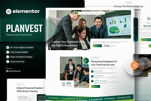 Plantvest – Finance & Invesment Elementor Template Kit – 0 Sold!