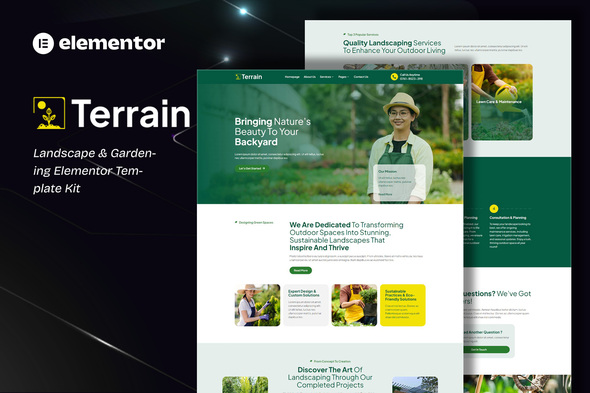 Terrain – Landscape & Gardening Elementor Template Kit – 0 Sold!