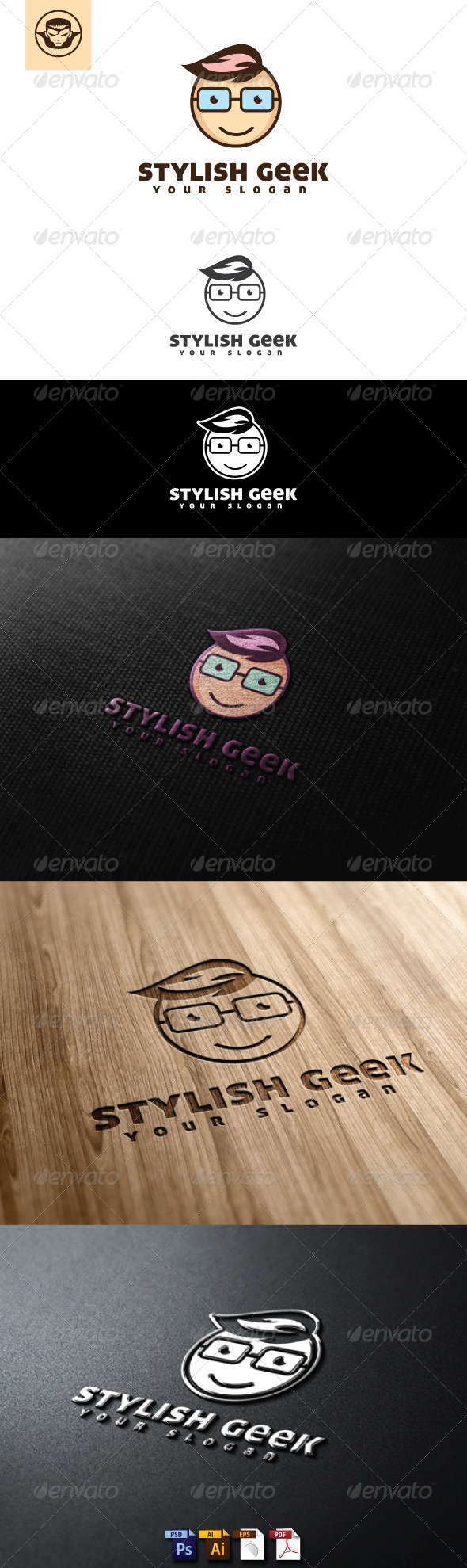 Stylish Geek Logo Template