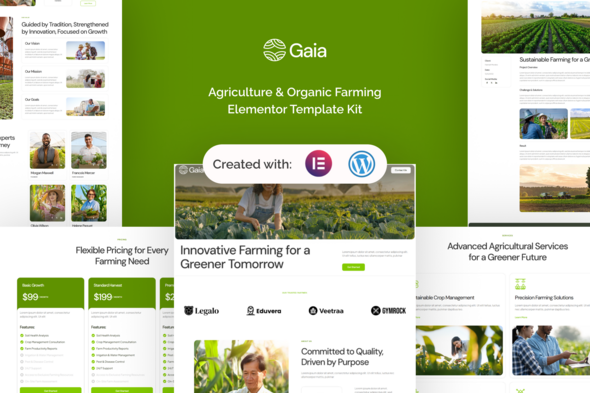 Gaia – Agriculture & Organic Farming Elementor Template Kit – 0 Sold!