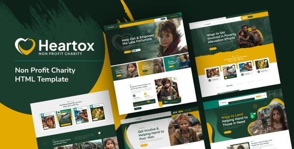 Heartox – Non Profit Charity HTML Template – 0 Sold!