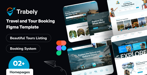 Trabely – Travel & Tour Booking Figma Template – 0 Sold!