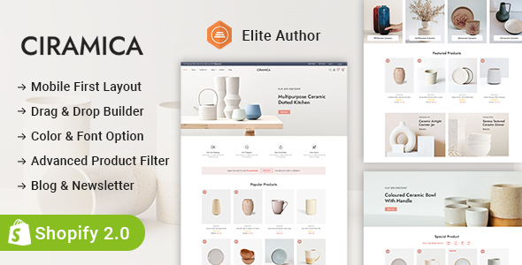 Ciramica – Ceramics and Pottery Store Shopify 2.0 Responsive Theme – 0 Sold!