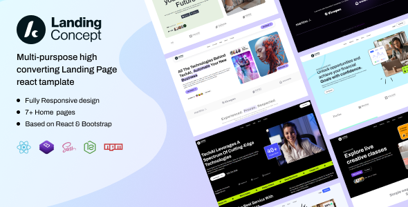 LandingConcept – Creative Landing Page Reactjs Templates – 0 Sold!