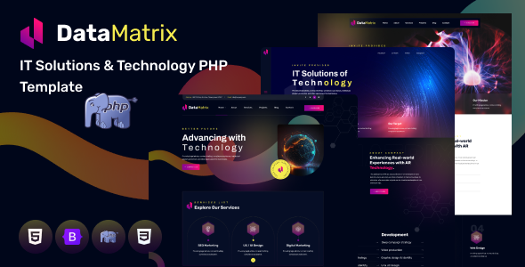 DataMatrix – IT Solutions & Technology PHP Template – 0 Sold!