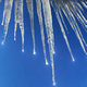 Icicle Melts and Drips Onto Snow