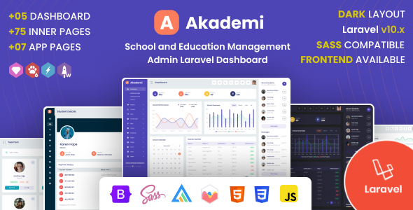 Akademi – Laravel School and Education Management Admin Dashboard Template – 0 Sold!