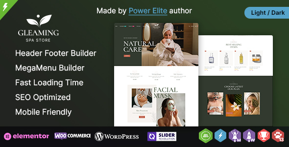 Gleaming WP - Spa and Beauty Elementor WooCommerce Theme
