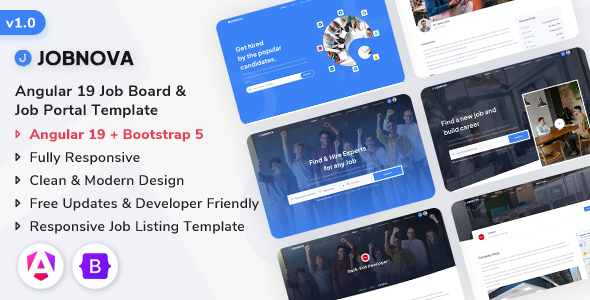 Jobnova – Angular Job Board, Job Portal and Job Listing Template – 0 Sold!