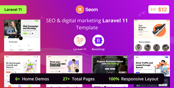 Seom – SEO & digital marketing Laravel 11 Template – 0 Sold!