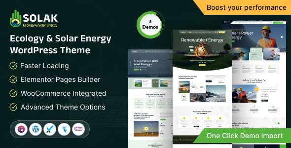 Solak – Ecology & Solar Energy WordPress Theme – 0 Sold!