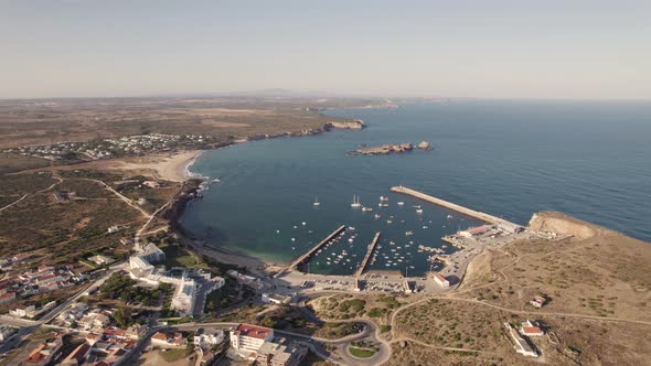 Fishing harbour of Baleeira, Sagres. Sand beaches and smooth sea, Algarve