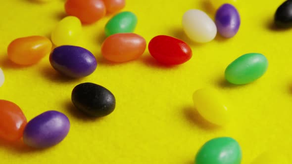 Rotating Shot of Colorful Easter Jelly Beans