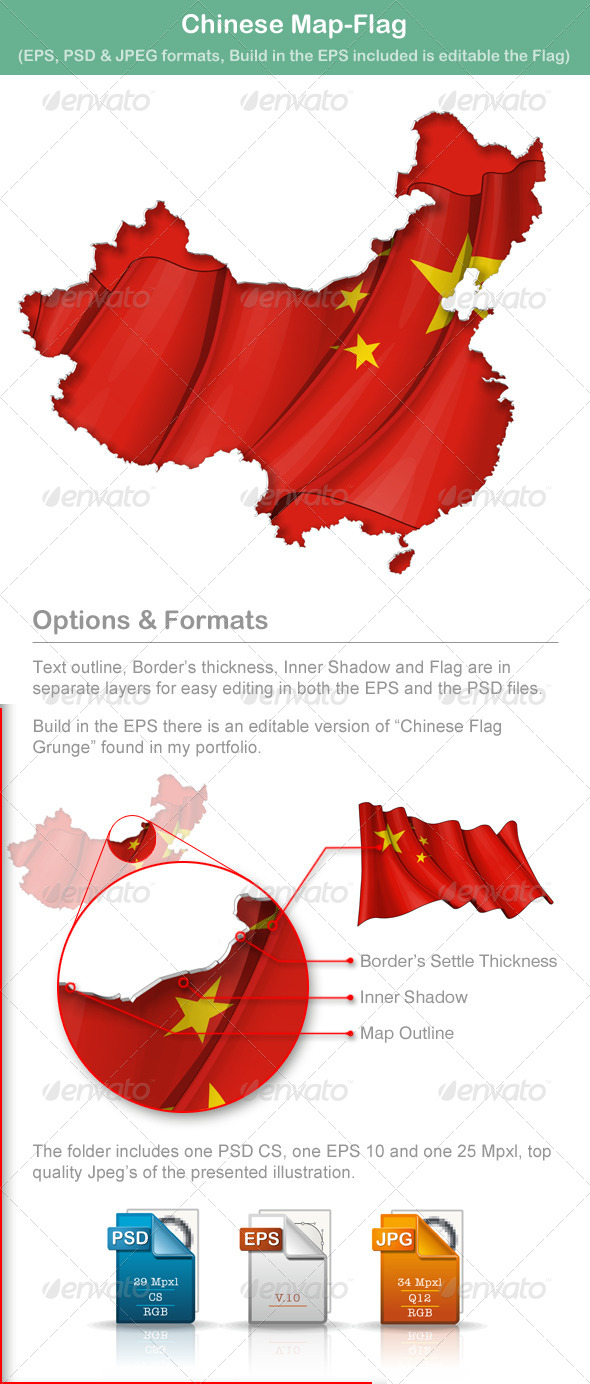 Chinese Map-Flag