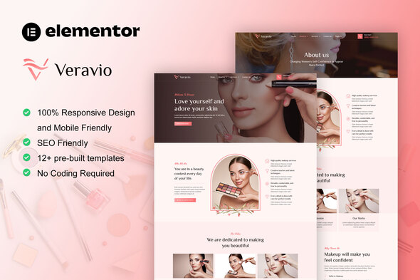 Veravio – Makeup Artist & Hair Stylist Elementor Template Kit – 0 Sold!