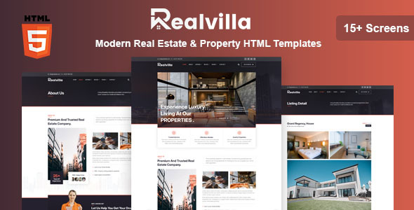 Realvilla – Modern Real Estate & Property HTML Templates – 0 Sold!