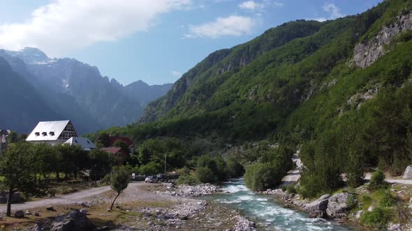 Beautiful Theth Valley Thethi in the Albanian Alps of Albania