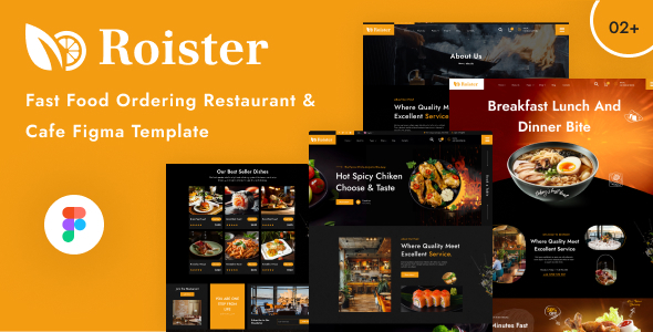 Roister-Fast Food Ordering Restaurant & Cafe Figma Template – 0 Sold!