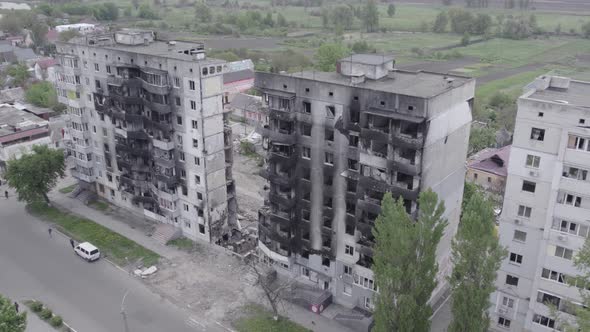 War in Ukraine  Destroyed Building in Borodyanka Bucha District