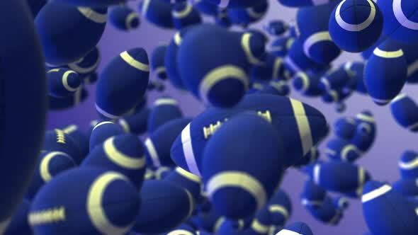 Multiple American Football Sports Background Blue alt