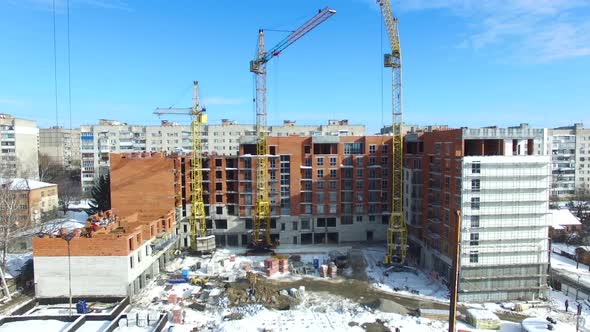 Construction Crane and Skyscraper