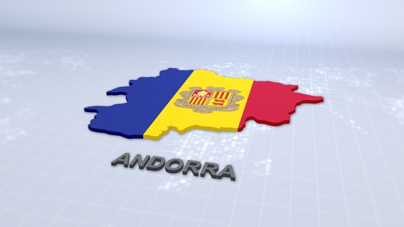 Andorra Map With Flag