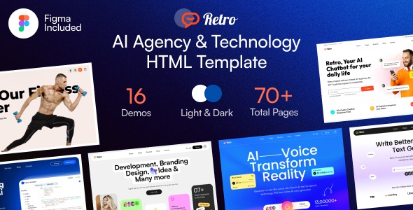 Retro – AI Agency & Technology HTML5 Template – 0 Sold!