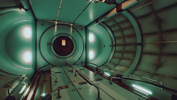 Dark Space Ship Futuristic Interior alt