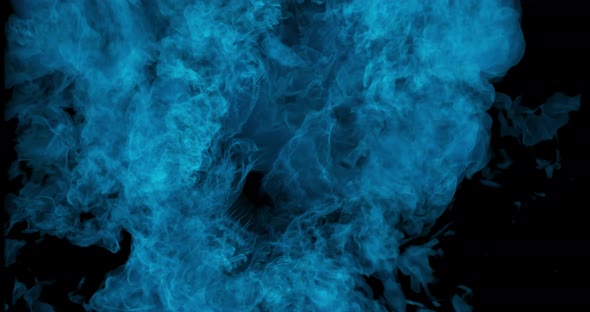 4K Abstract motion background of Blue flames, burning heat