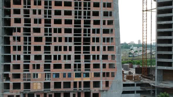 An Aerial View of A Residential Building in Construction