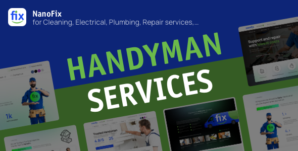 NanoFix – Handyman services WordPress theme – 0 Sold!